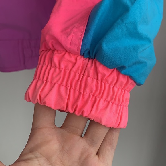 80βs Womenβs Neon Jacket Multi Colored Workout Pink - Picture 4 of 10